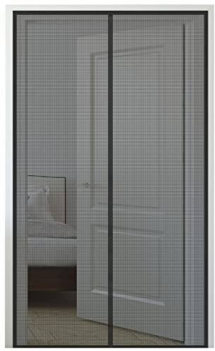 Magnet Fliegengitter Tür Insektenschutz,90x210cm(W*H) Magnet Fliegenvorhang Automatisch Verschließen- Kinderleichte Klebemontage Ohne Bohren für Wohnzimmer Balkontür Terrassentür, Black-b