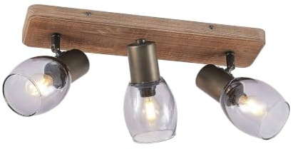 Lindby Strahler Ineska (Skandinavisch) aus Holz (3 flammig, E14) - Deckenlampe Deckenleuchte Lampe Spot Wohnzimmerleuchte
