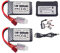 2PCS 7,4V 1000mAh T-Stecker-AKKU+ 2-in-1-Ladegerät für 18858 18859 18859A 18859E HM163 HM164 35-DJ03 35-DJ04 SN-DJ02 16889 16889A 16890 2845 2846 Q901 Q902 Q903 RC ferngesteuertes Auto Drohne