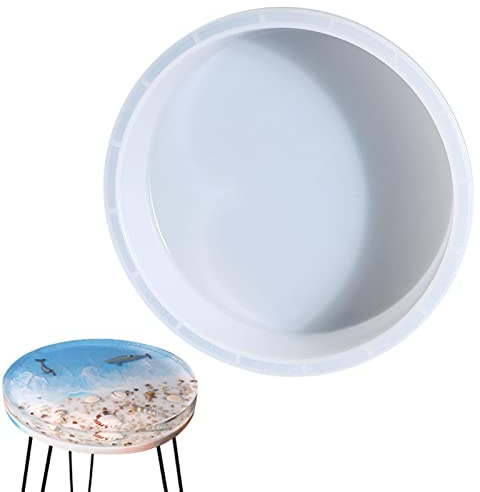Silikonformen rund für Harztisch – 32,6 cm runde Silikonformen mit Haarnadelbeinen für Tisch Epoxidharz – Harz-Tischform Epoxid-Tischform für Flusstisch, Schneidebrett, DIY-Kunst