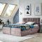 Boxspringbett Doppelbett TEO - Bett mit Bonellmatratze, mit Bettkasten für Bettwäsche und Topper. Gepolsterte Kopfstütze in 3 verschiedenen Varianten (Altrosa, 120x200 TEO 1)