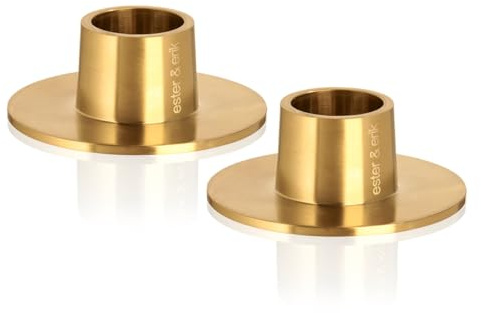 ester & erik Candleholders medium, Gold, Matt, 2 Stück [Set]
