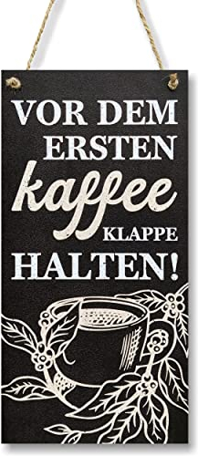 CARISPIBET Vor dem ersten Kaffee Küchenschild Bürozeichen Hausschilder mit Humor Hausdeko Lustige Schilder Bürodeko 30 x 15 cm