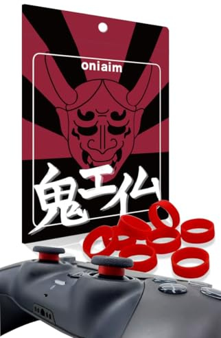 OniAim Thumbstick Protective Rings Silicone Anti Wear Stick Covers for PS4, PS5, Switch Pro Controller (8Pack) (Red)