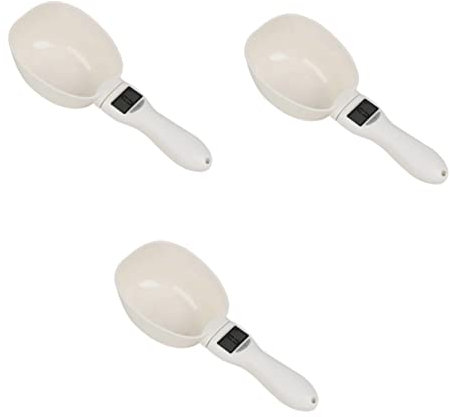 POPETPOP Báscula Digital De Cuchara De 3 Piezas Electrónica Para Comida De Mascotas Perros Cocina Color Con Cuchara Y Pantalla.