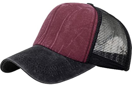 Damen-Casual-Hut Mode Frauen Männer Sport Hit Farbe Atmungsaktive Strand Baseballmütze Hip Hop Hut Sonnenhut (Red, One Size)