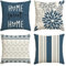 Artoid Mode Tiefblau Dahlien Geometrisch Frühling Kissenbezüge 4er Set, 45x45 cm Zierkissenbezug Cushion Cover Couch Wohnzimmer Außenbereich Deko