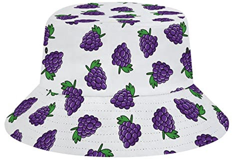 IUBBKI Lila Traube Bunte süße Obst Eimer Hüte Unisex Strand Reise Hut Outdoor Angelkappe für Frauen Männer