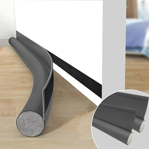 Draft Excluder for Doors Grey 2 Pack, 37.8 Inches Draught Excluder for Doors, Noise Blocker Door Draft Excluder Blocker Window, Dust Proof, Removable Washable Adjustable Door Sweeps