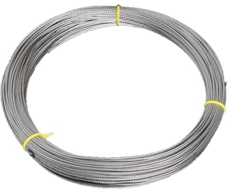 HOUSON Cuerda de alambre de 50 m de 4 mm, alambre tensor de acero para suspensión de luz, tendedero