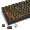 XVX PBT Keycaps - Side Print Keycaps, Shine Through Custom Key caps 75 Percent, Retro Keycap Set Dye Sub & Double Shot, 136 Keys Cherry Profile Keyboard Keycap for Mechanical Keyboard, Walnut Textures