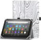 HoYiXi Universal Case for 7-8 inch Tablet Fire HD 8/Fire HD 8 Plus with Stand Folio and Hand Strap Protective Cover for 7-8 Samsung/Lenovo Tab M8 8 inch Android Tablet -Mountain white