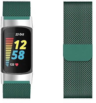 KUWAI Armbänder für Fitbit Charge 6 Armband, Rostfreie Stähle Magnetischer Armband für Fitbit Charge 6 Armbänder für Männer Frauen Band für Fitbit Charge 6 (J)