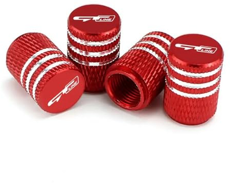 DHJKCBH 4 Stück Aluminium Auto Ventilkappen für KIA GT LINE K2 Sportage Stinger Ceed Soul Venga KX5 K345 Dichtung stabilen Reifendruck Auto Zubehör,C