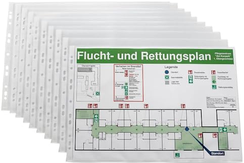 100 Prospekthüllen DIN A3 quer transparent genarbt 0,08 mm