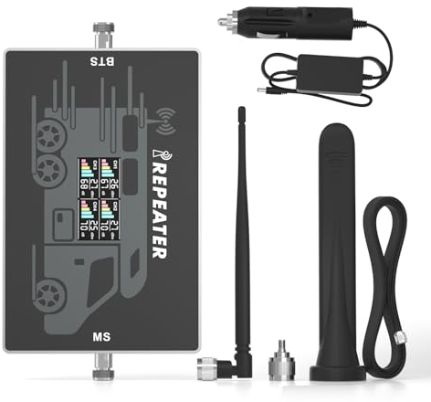 Amplificateur de téléphone Mobile pour véhicules de Loisirs, amplificateur de Signal pour téléphones Mobiles Compatible avec Tous Les opérateurs Orange,SFR,Bouygues,Free, Augmente Le Signal 4G LTE/3G