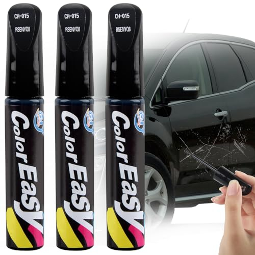 CIYIN Pluma de Reparación de Arañazos de Coche, 3 Piezas, Rotulador Arañazos Coche Blanco, Pluma de Retoque del Coche, Bolígrafo Reparador de Arañazos, Rotulador de Retoque para Coche (Negro)