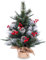 Kleiner Weihnachtsbaum | 2 ft Tisch-Weihnachtsbaum, 6 Tannenzapfen, 6 Beeren, 53 Spitzen (dünner, falscher, glänzender Schnee) | flauschig und realistisch | Weihnachtsstimmung