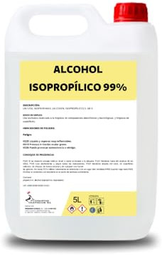 Alcohol Isopropílico 99.9% Puro - 5 Litros | Limpieza Electrónica y Eliminación de Residuos | Uso Profesional e Industrial
