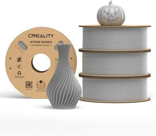Creality Official Hyper PLA Filament Gris 4Kg, Filament pour Impression à Haute Vitesse, Durable, Performance de Surplomb Précision Dimensionnelle +/-0.03mm, 4 Rouleaux