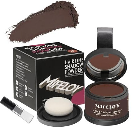 MIFELOY Unsichtbares Ansatzpuder, Männer Wasserfestes Haaransatz Puder, Frauen Soforteffekt Concealer zur Haarverdichtung, Haar Abdecken zum Ansatz kaschieren Dünne Stellen Kahle Graue, Rotbraun