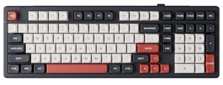 GK GAMAKAY TK101 98% Mechanische Gaming Tastatur mit Nummernpad Hot-Swap-fähig Bluetooth/2.4GHz/Wired RGB PBT Tastenkappen 101 Keys Gasket Gaming Tastatur (Cyan&Grau, Pluto Switch)