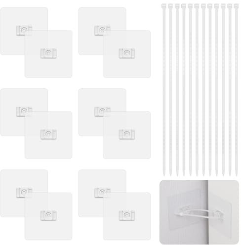 HOTUT 12 Pezzi Cinghie di Ancoraggio per Mobili, Ancoraggi da Parete Anti-punta per Mobili, Cinghie Antiribaltamento per Mobili Autoadesive Sicurezza per Bambini e Protezione Animali Domestici