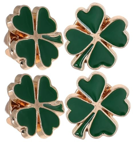 KOMBIUDA 4-teilige Broschen Aus Emailleguss Im Retro-stil 4-stufiges Kleeblatt-set Accessoires St Patrick's Day