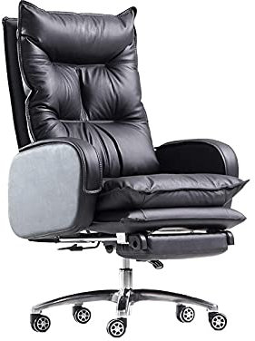 Ergonomischer Boss Stuhl für Home Office Höhenverstellbarer Drehstuhl für Videospiele mit Fußhocker, bequeme Leder-Liegemöglichkeit