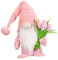 Cabilock Rudolph Doll Valentine Gnome Talking Cactus Fairy Garden Ornaments Gnome Decoration Dwarf Garden Statues Gnome Plush Mothers Day Gnomes Plush Figurine Cloth Pink