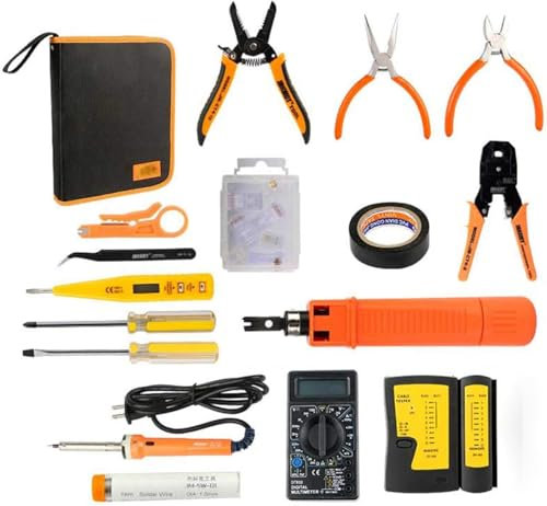 17-in-1,Network Maintenance Toolkit, Electrician's Combination Tool, Set, Electricity Detector Pen, Electricity Chromium Iron, Mesh Pliers