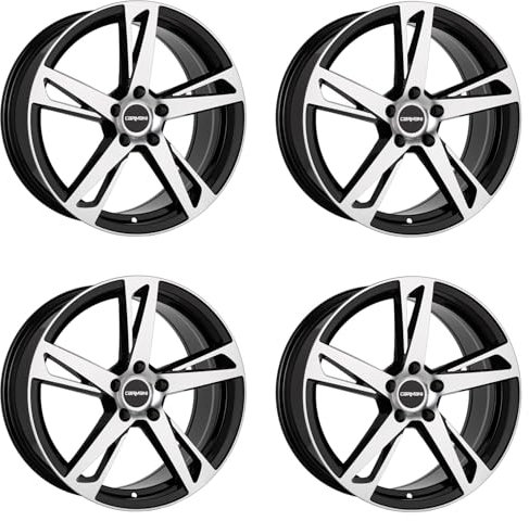 4x Carmani Felgen 16 Anton 6.5x16 ET50 5x112 black polish kompatibel mit VW Beetle Caddy Golf Plus Golf V Golf V Variant/Jetta Golf VI