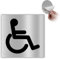 LEIASA | Panneau Autocollant Accès Handicapés - 10x10 cm - Épaisseur 0,8 mm - Aluminium - Signal Mobilité Réduite - Panneau Autocollant Handicap (Salle de bain pour handicapés)