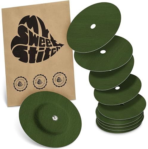 MySweetStitch - 10 x FreeStyle Libre 1 & 2 cerotti sensore, Overpatch rotondo Ø 65mm, con foro di ventilazione, cerotto impermeabile, traspirante, Made in Germany, Olive-Green