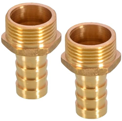 Raccordi per tubo del tubo in ottone da 2 pcs, 12 mm Barb x G1/2 Maschi di ottone maschile Adattatore di accoppiatore di rame per camion, auto, barca, giardino, impianto idraulico, riscaldamento