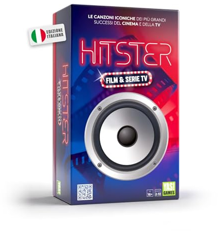 Rocco Giocattoli Yas Games- Hitster Film & Serie TV - L'Unico in Italiano - Gioco Musicale da 2 a 10 Giocatori dai 16 anni in su