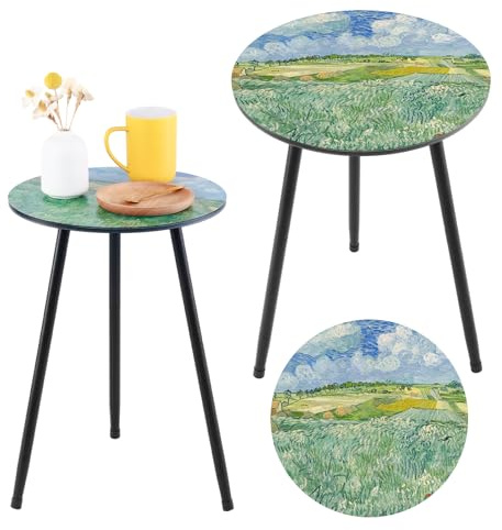 Beistelltisch für den Außenbereich, 2 Stück, Terrassen-Beistelltische für den Außenbereich, kleiner Outdoor-Tisch, runder Terrassen-Beistelltisch, moderner Metall-Beistelltisch, für draußen, Terrasse
