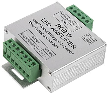 ZJchao RGBW -Verstärker -Aluminium Shell LED Streifen Controller DC12 Bis 24 V 24A 4 Kanalausgangsschaltungsdaten Signal Repeater für Langstreckenlichtprojekte