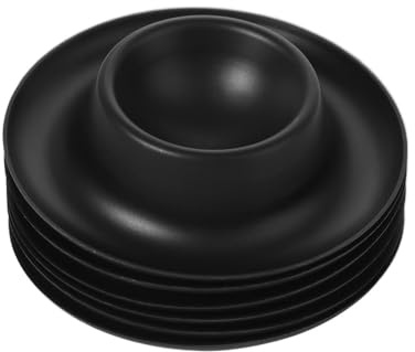 Set di 6 portauova in plastica morbida, supporto per uova sode, espositori per colazione, cucina, tavolo da portata, decorazione (nero)