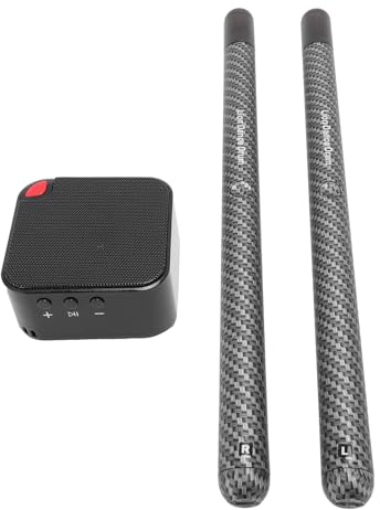 HELEVIA Electric Air Drum Set, Virtuelle Elektrische Drumsticks, Tragbare Air -Drum -Sticks mit 2 Schalldes Stillen Übungsset mit Premium -Sound, für Anfänger Erwachsene
