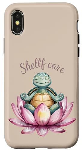 Niedliche Schildkröte Yoga Meditation Shell-Care Lotus Hülle für iPhone X/XS