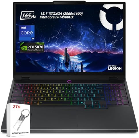 Lenovo Legion 5 15.1 WQXGA OLED 165HZ Gaming Laptop, AMD Ryzen 7 260, RTX 5060, 64GB RAM 4TB SSD, Wi-Fi7, Backlit KB, Win11 Pro & Office Lifetime License, Eclipse Black, w/2TB USB Drive, W/GaLiMu