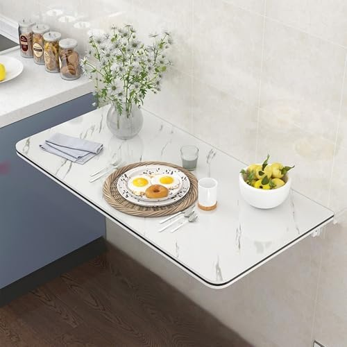 AJYBYUKJ Wandmontiertes Klapptisch, massiver, raumsparender Faltfalt des Holzes für Wohnzimmer, Küche, Schlafzimmer, Starke tragende Kapazität Beauty Comes