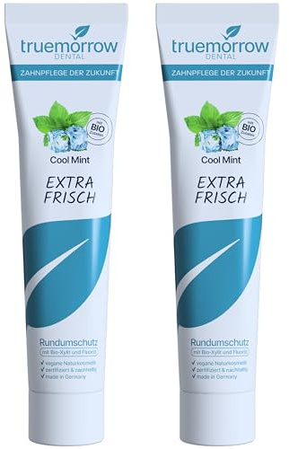 Natürliche Zahnpasta mit Bio-Xylit & Fluorid – vegane Naturkosmetik, ohne Titandioxid & Mikroplastik – nachhaltige Kreislauftube – 2er Set Cool Mint