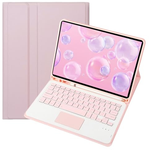leleyo Case with Keyboard for Samsung Galaxy Tab A11+/A9 Plus 11,Pink | Cover with Keyboard Magnetic Removable Wireless Bluetooth Stand QWERTY