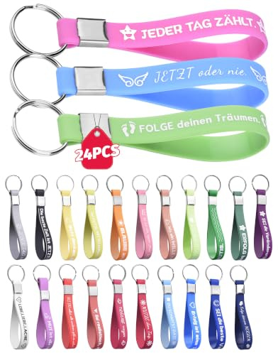 LAOYE 24 Inspirierende Schlüsselanhänger Kleine Geschenke Dankeschön Abschiedsgeschenk Schüler Kleine Mitgebsel für Kollegen Mitarbeiter Abschlussgeschenk Schuleingang Geschenke