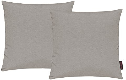 Fino Kissenhülle ca. 40 x 40 cm hochwertig & knitterarm Farbe 69 Taupe (2er Set)