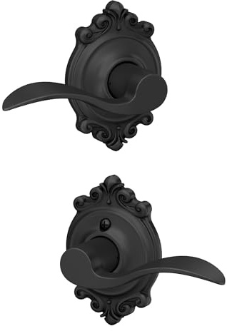 Schlage Accent Hall/Closet Passage Door Handle, Reversible, Matte Black