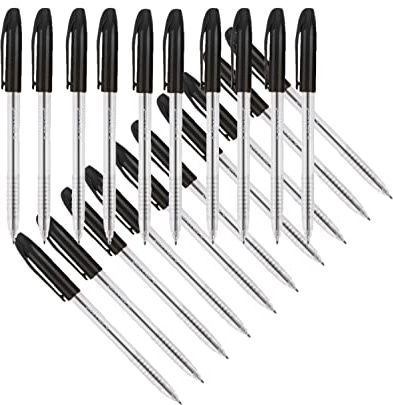 Q-Connect Stick Grip Ballpoint Pen Medium Black (Pack of 20) KF02457