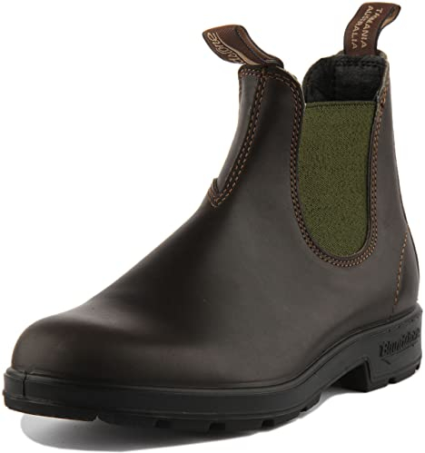 Blundstone Original 500 Series, Stivali Unisex - Adulto, Marrone scuro / Oliva, 45 EU